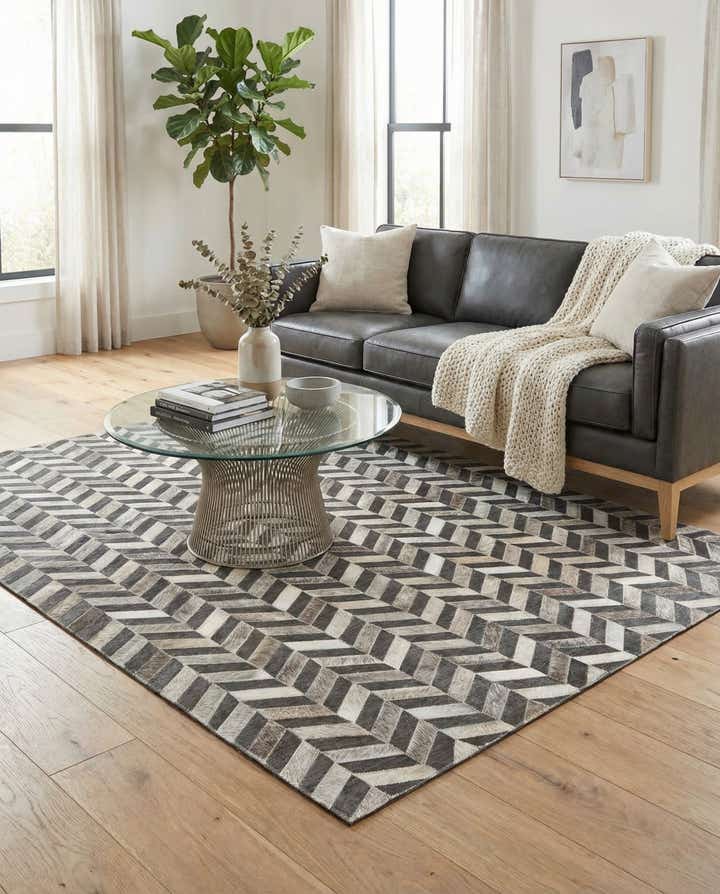 4' x 5' 5 Cowhide Leather Rug