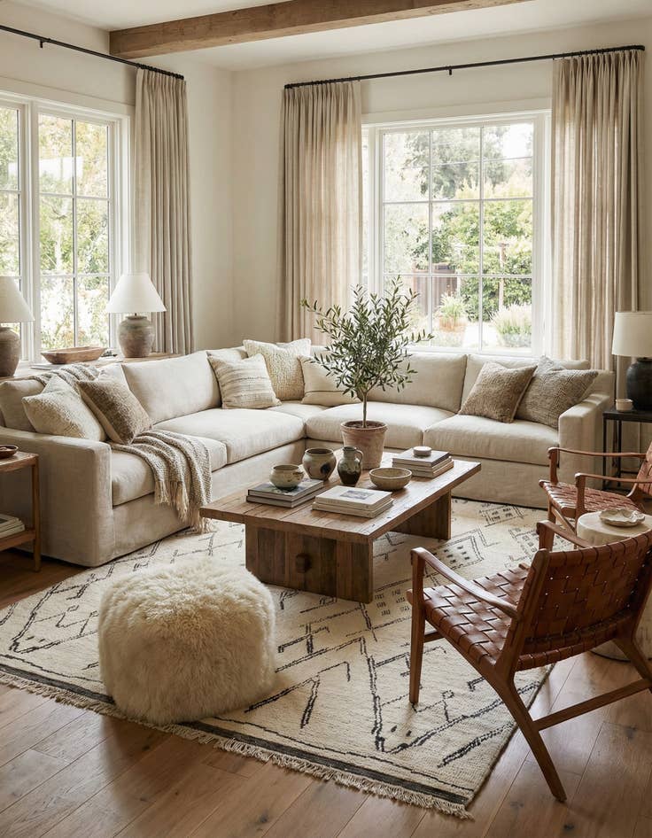 Detail image of 10' x 14' 7  Hand Knotted Moroccan Wool Rug