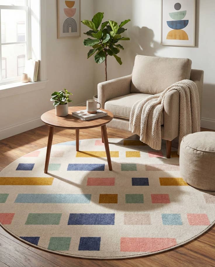 Detail image of 5' x 5' Lotus Round Rug