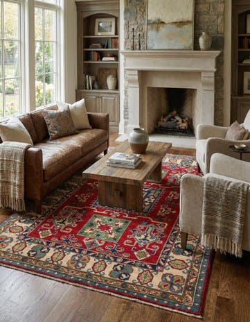 5' x 7' Hand Knotted Kazak Rug