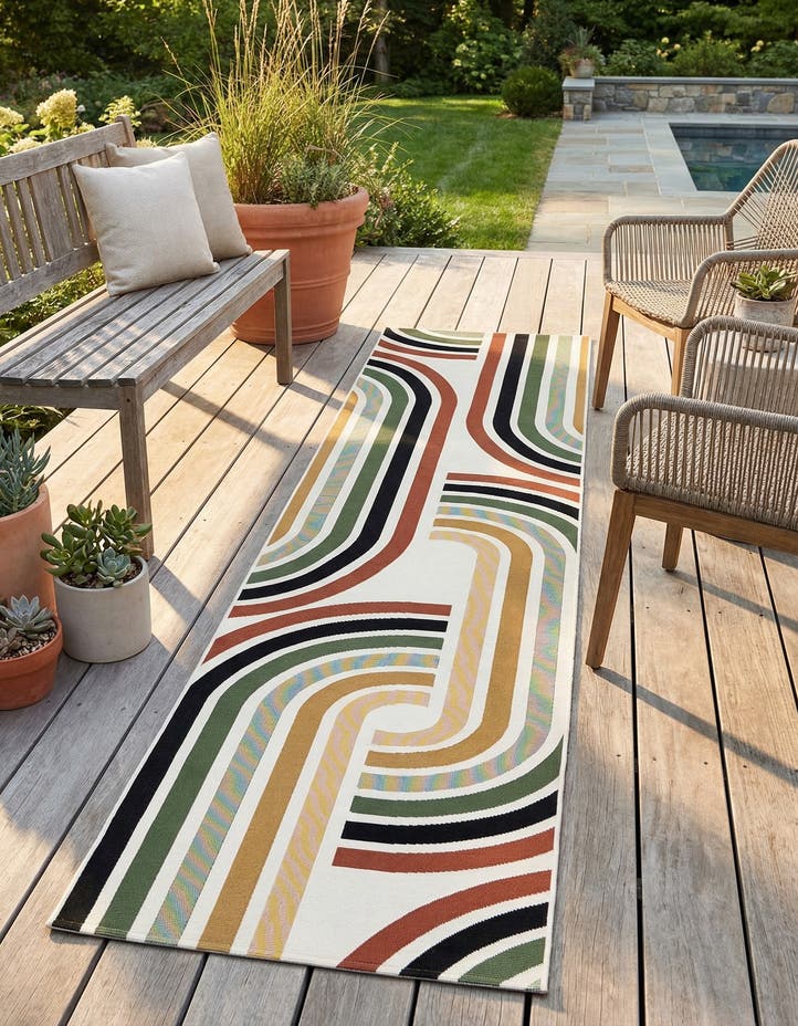 2' 7 x 12' Easy-Clean Modern Indoor / Outdoor...