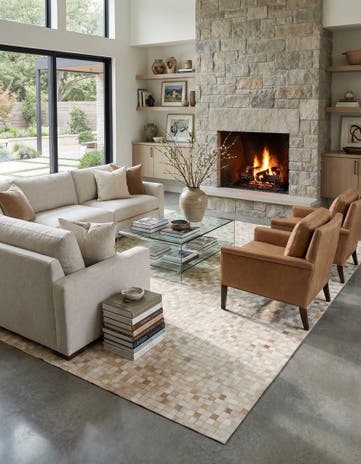 8' x 9' 10 Cowhide - Patchwork Rug