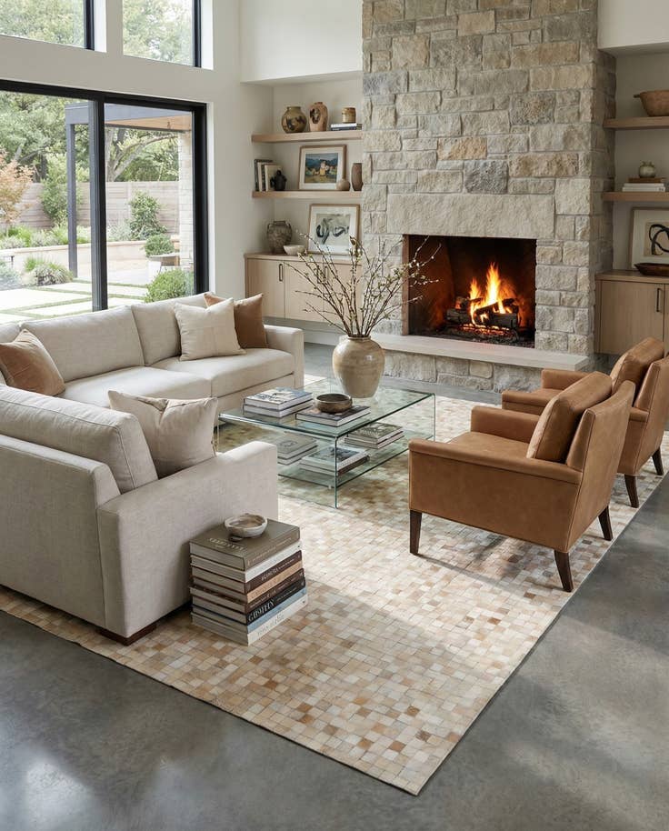 Detail image of 8' x 9' 10 Cowhide - Patchwork Rug