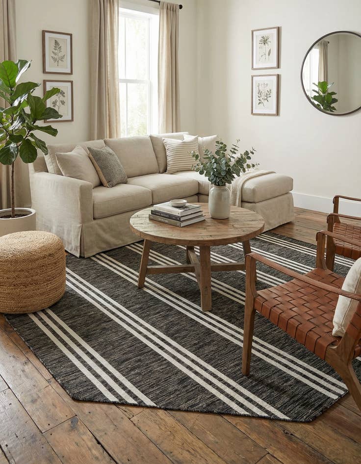 Detail image of 7' 10 x 7' 10  Washable Jill Zarin Anguilla Indoor / Outdoor Octagon Rug