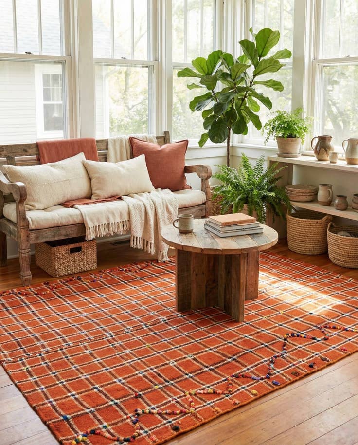 Detail image of 4' 7 x 6' Jajim Rug