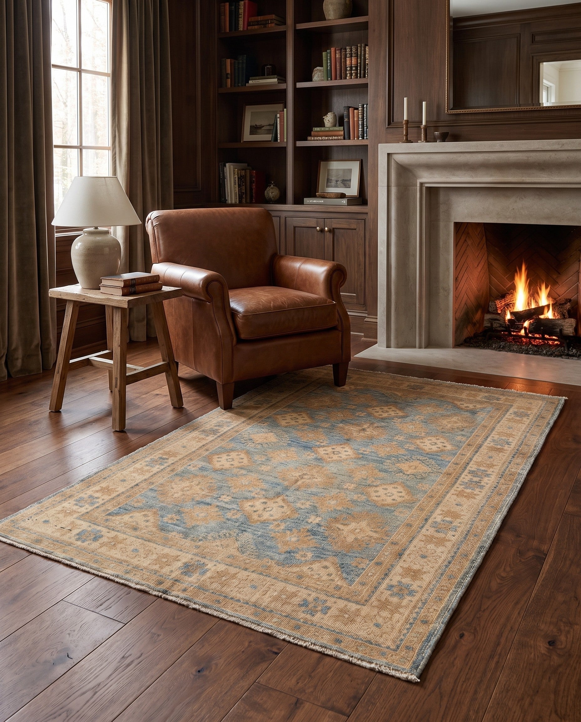 3' 11 x 6' 2 Hand Knotted Oushak Wool Rug