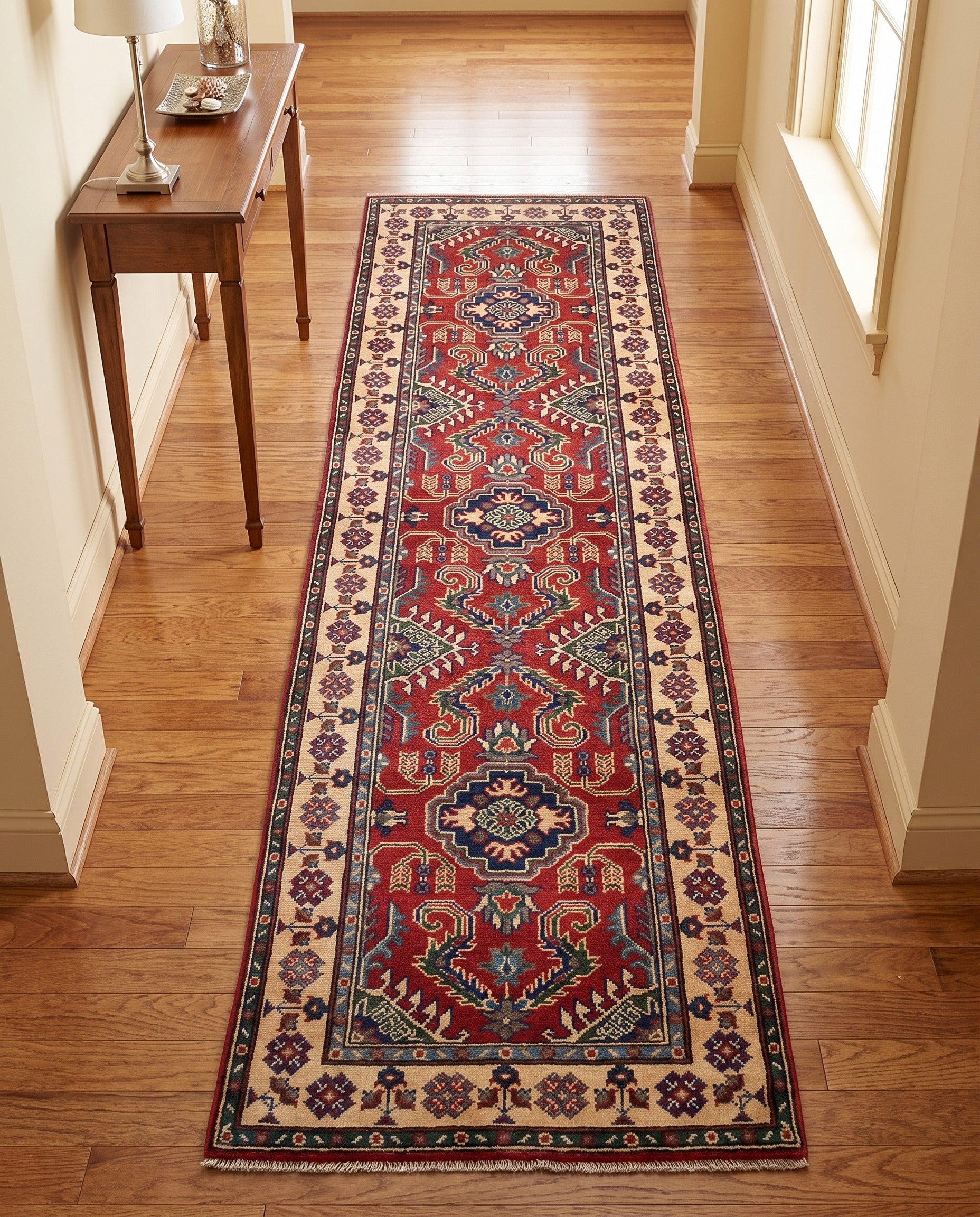 2' 7 x 9' 9 Hand Knotted Kazak Runner Rug