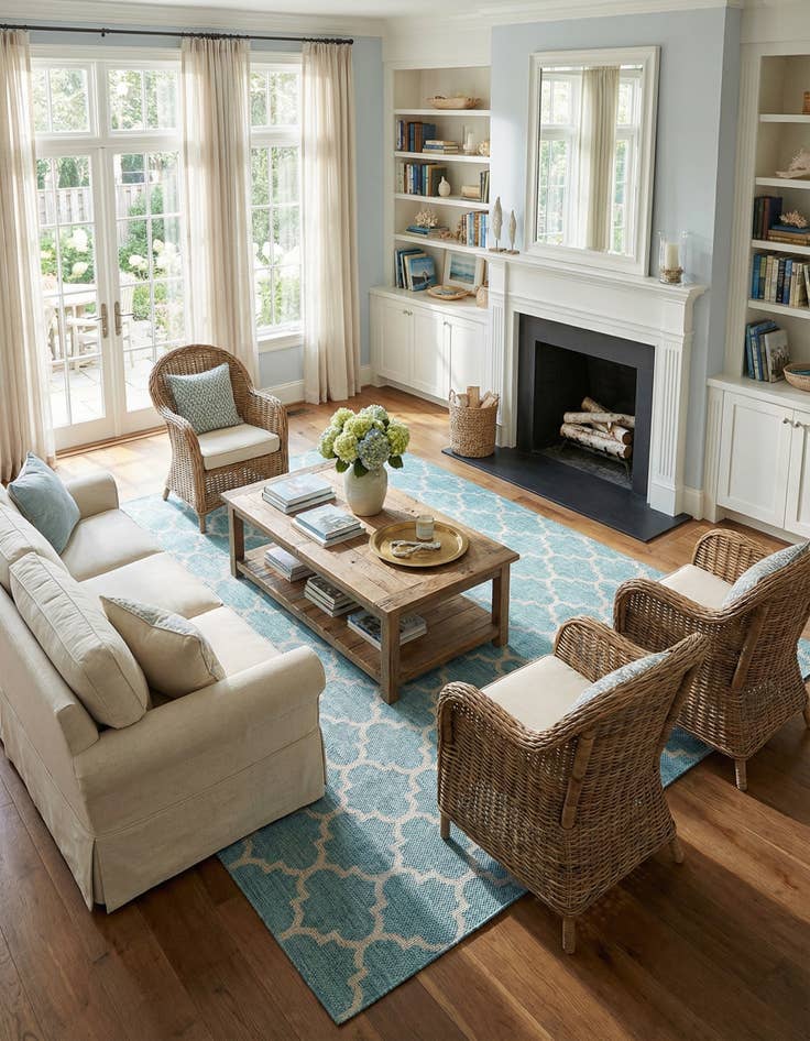 Detail image of 10' x 14'  Washable Trellis Indoor / Outdoor Rug