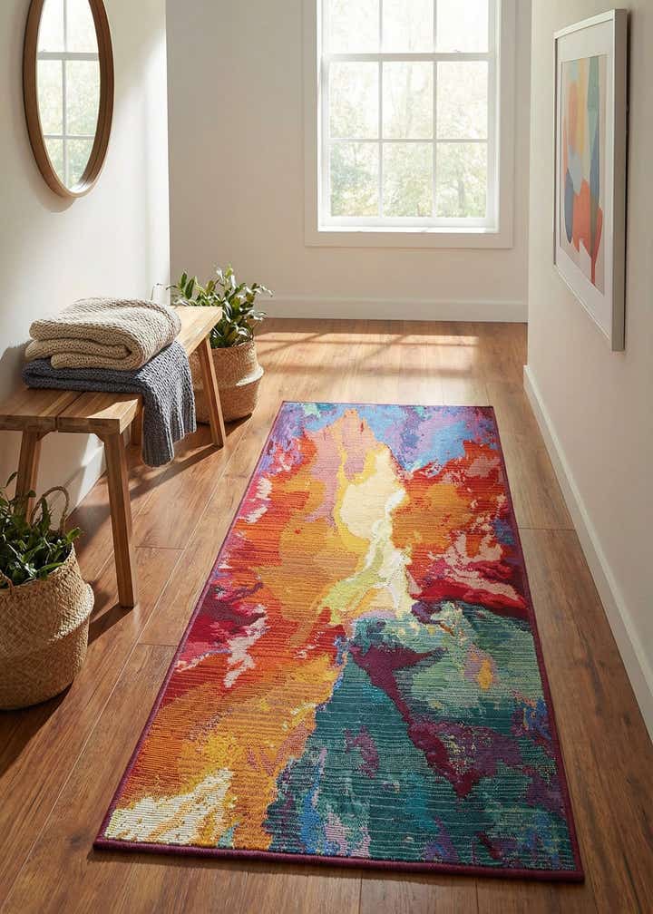 2' x 4' Easy-Clean Modern Indoor / Outdoor Runner Rug