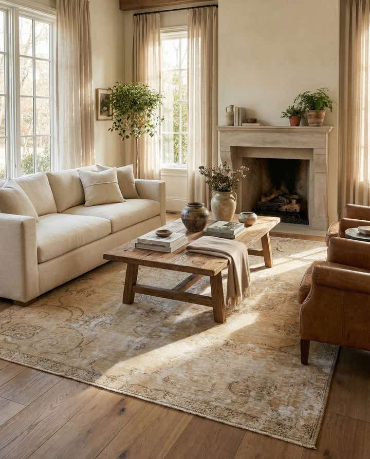 6' x 8' 7 Hand Knotted Ultra Vintage Persian Wool Rug