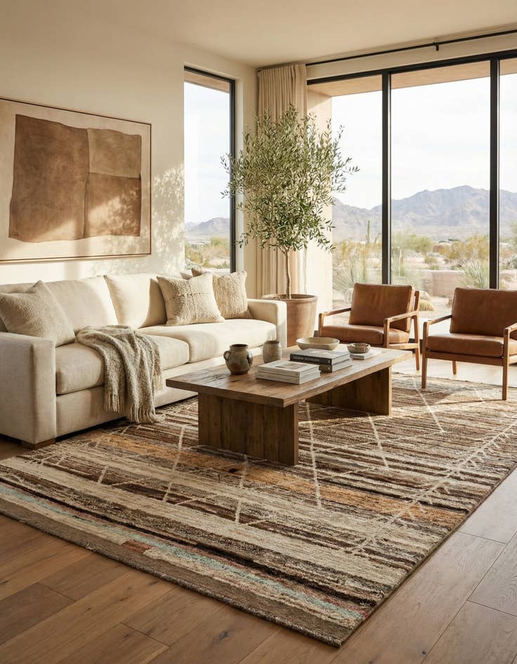 Detail image of  6' 5 x 9' 9  Hand Knotted Moroccan Wool Rug