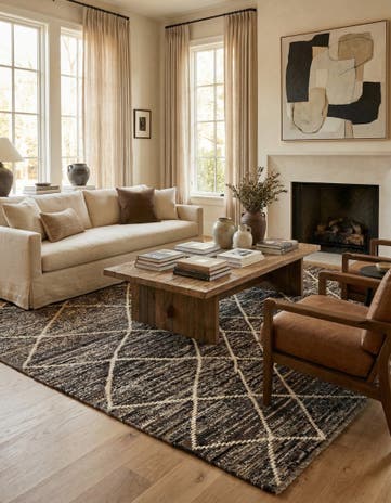 5' 6 x 8' Hand Knotted Moroccan Wool Rug