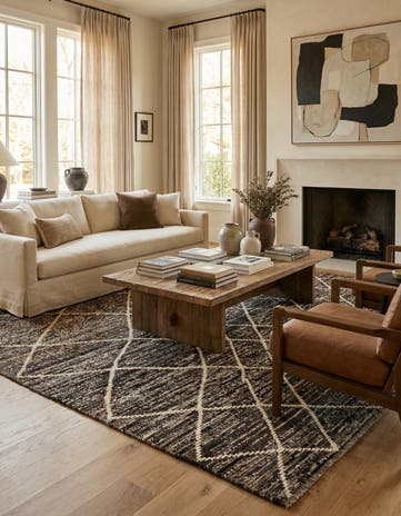 5' 6 x 8' Hand Knotted Moroccan Wool Rug