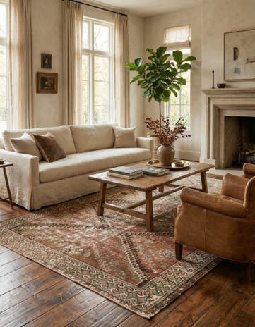 5' 3 x 9' 4 Hand Knotted Ultra Vintage Persian Wool Rug