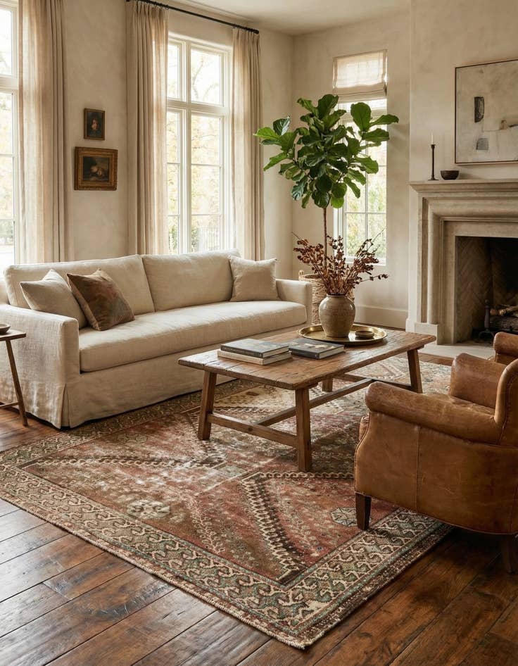 Detail image of 5' 3 x 9' 4  Hand Knotted Ultra Vintage Persian Wool Rug