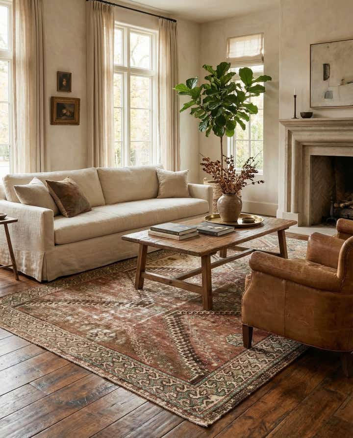 5' 3 x 9' 4 Hand Knotted Ultra Vintage Persian Wool Rug