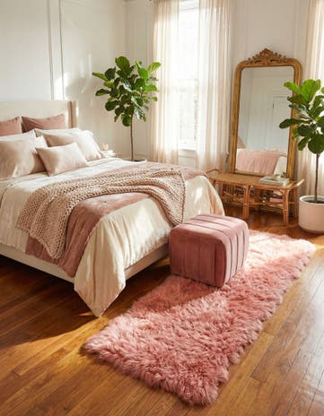 Pink Sheepskin Runner Rug