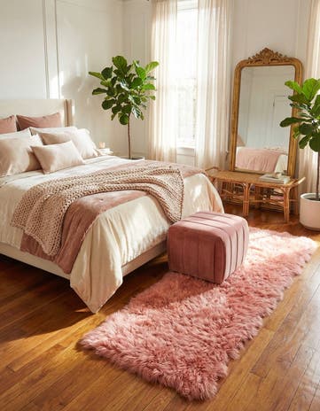 Pink Sheepskin Runner Rug