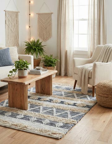 4' 1 x 6' 1 Hand Woven Cotton Chindi Rug