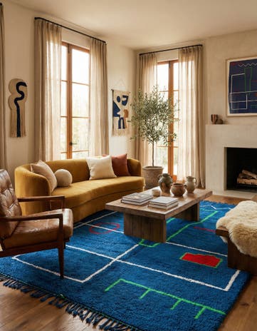 6' 6 x 9' 5 Hand Knotted Moroccan Wool Rug
