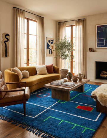 6' 6 x 9' 5 Hand Knotted Moroccan Wool Rug