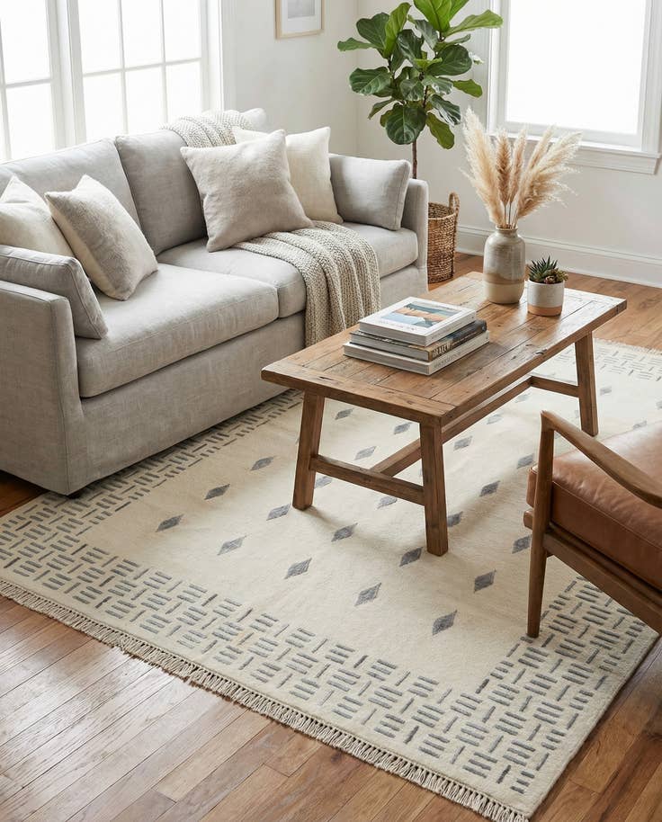 Detail image of 4' 11 x 6' 8 Hand Knotted Darya Wool Rug