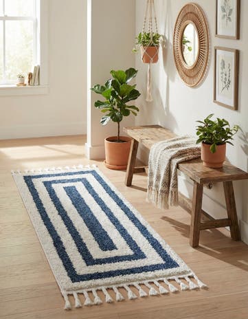 Blue Boho Runner Rug