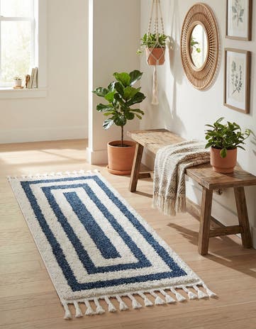 Blue Boho Runner Rug