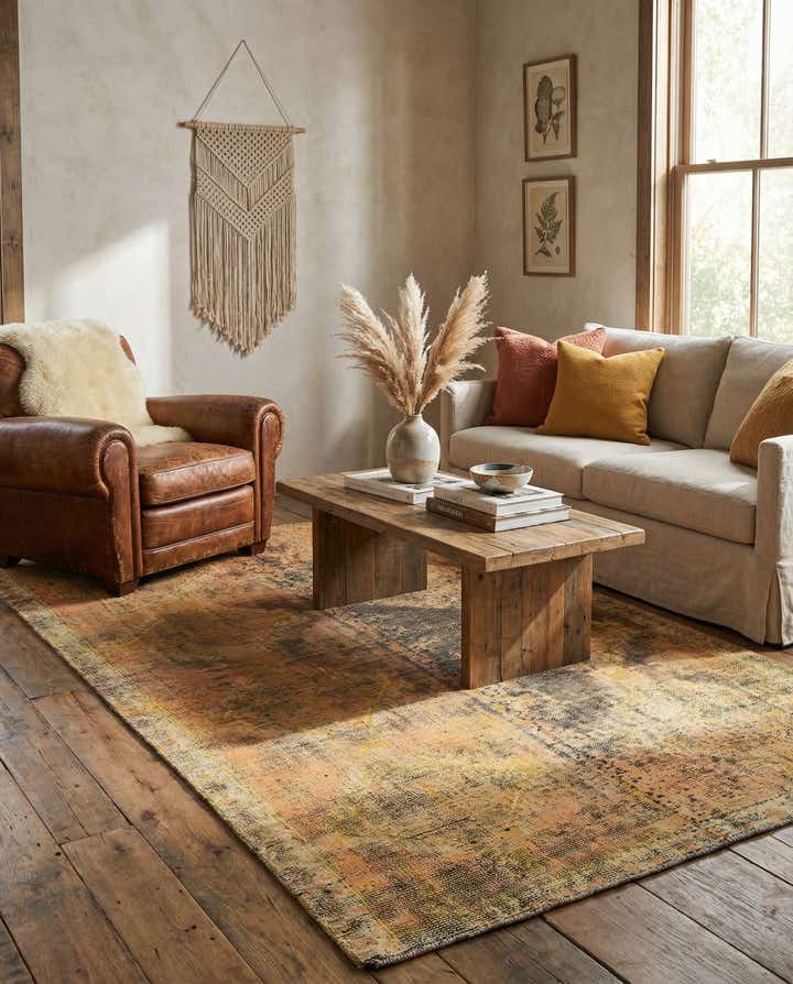 4' 8 x 7' 1 Hand Knotted Ultra Vintage Persian Wool Rug