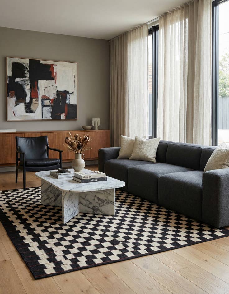 Detail image of 5' 10 x 7' 6  Hand Woven Kilim Modern Wool Rug