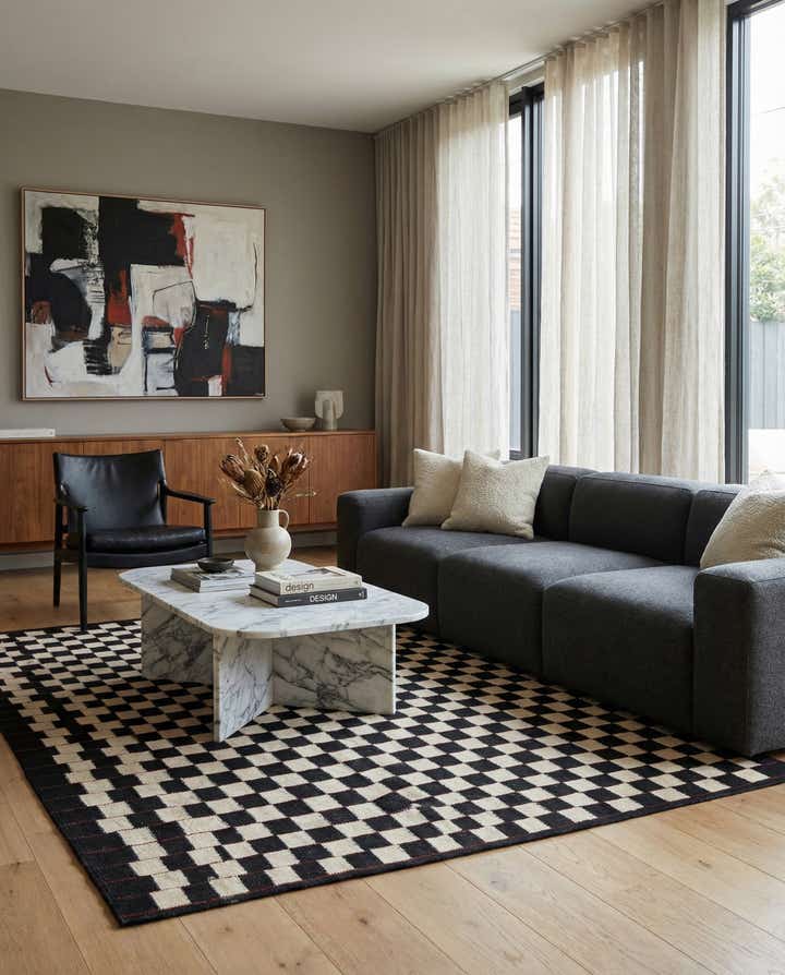 5' 10 x 7' 6 Hand Woven Kilim Modern Wool Rug