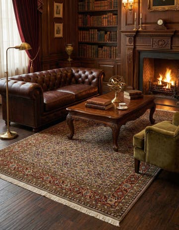 6' 5 x 9' 10 Hand Knotted Farahan Wool Rug