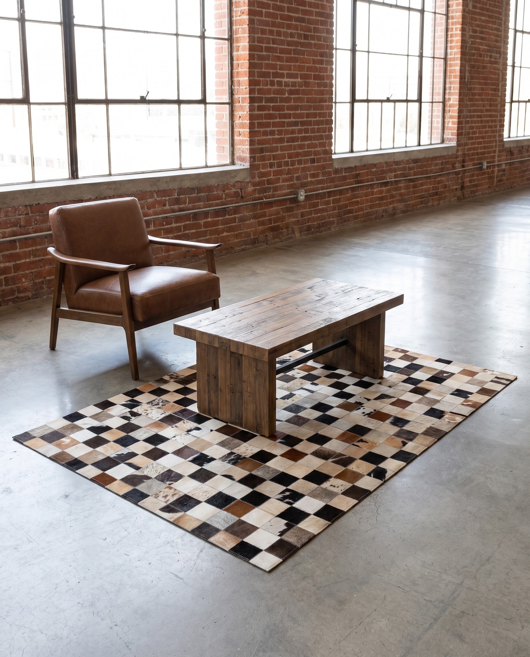 4' 1 x 6' Cowhide - Patchwork Rug