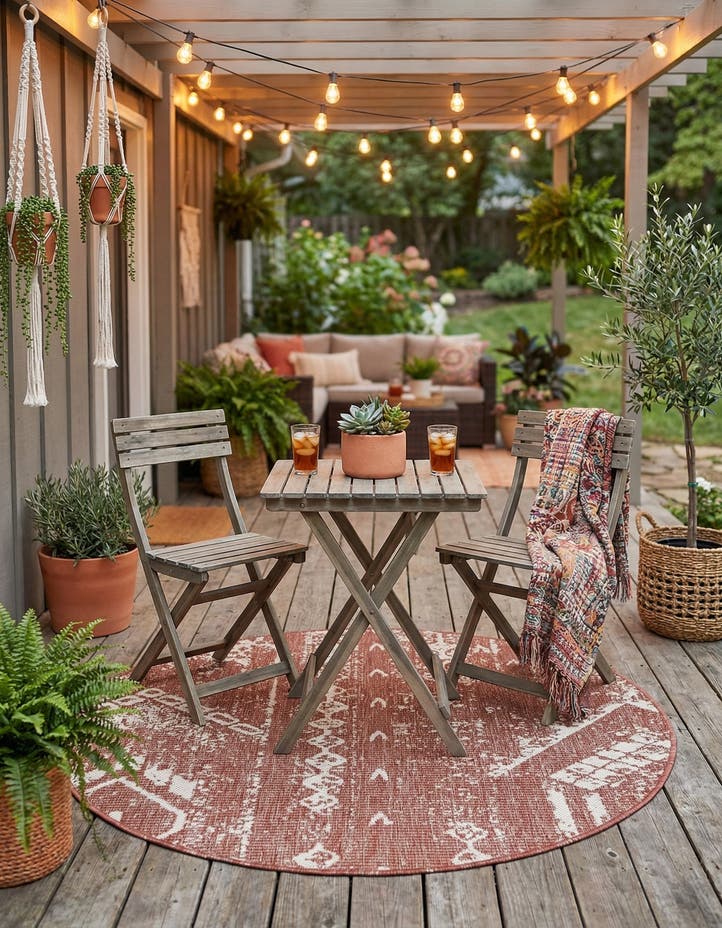 4' x 4' Easy-Clean Bohemian Indoor / Outdo...