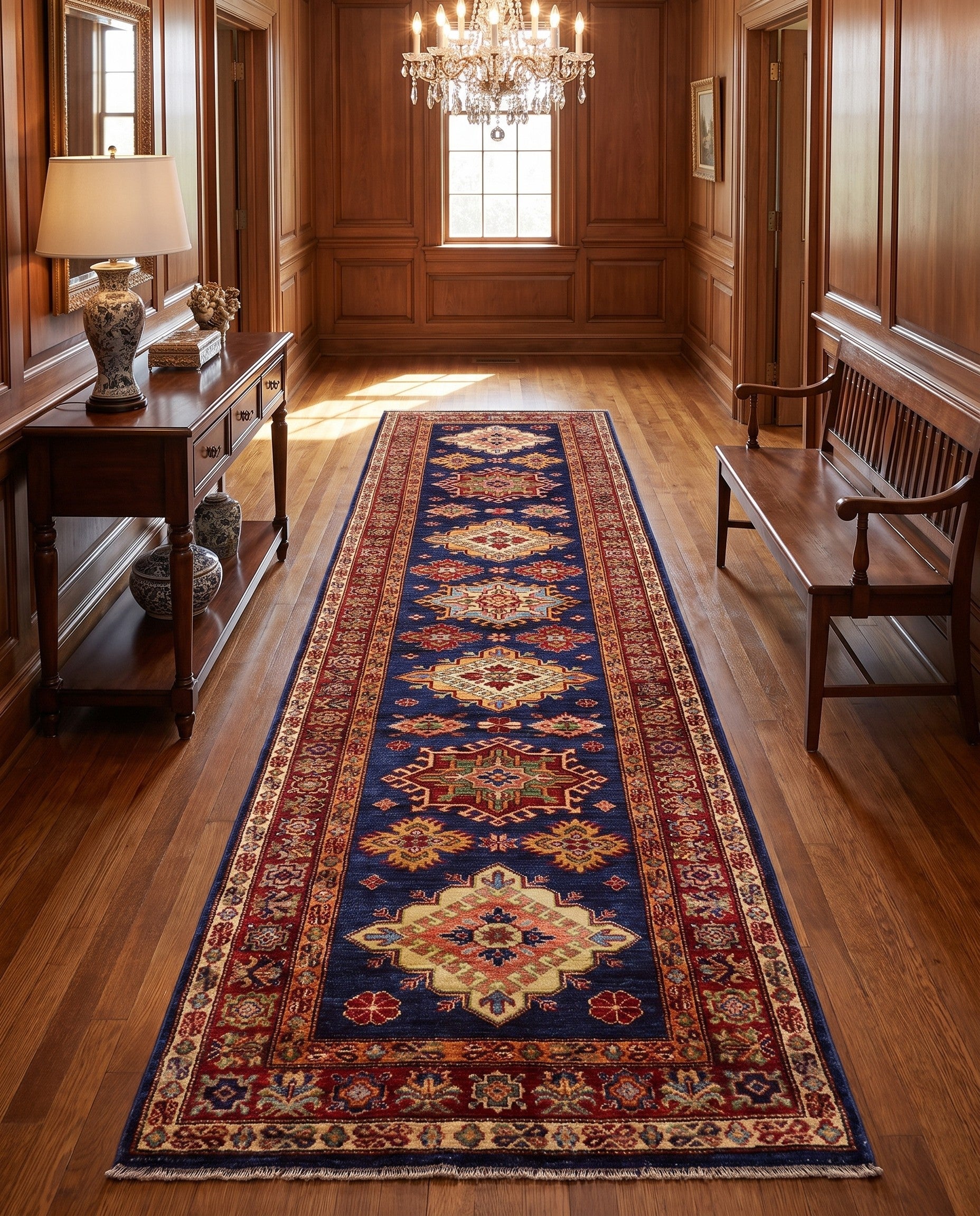 2' 8 x 9' 11 Hand Knotted Kazak Runner Rug
