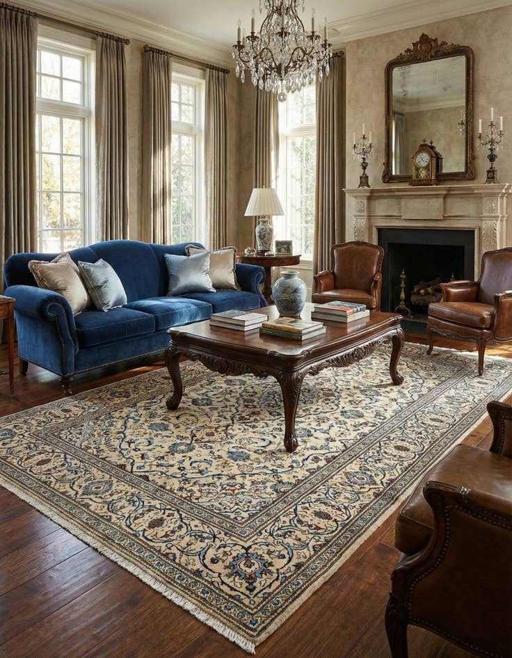 Detail image of  6' 5 x 10' Kashan Rug