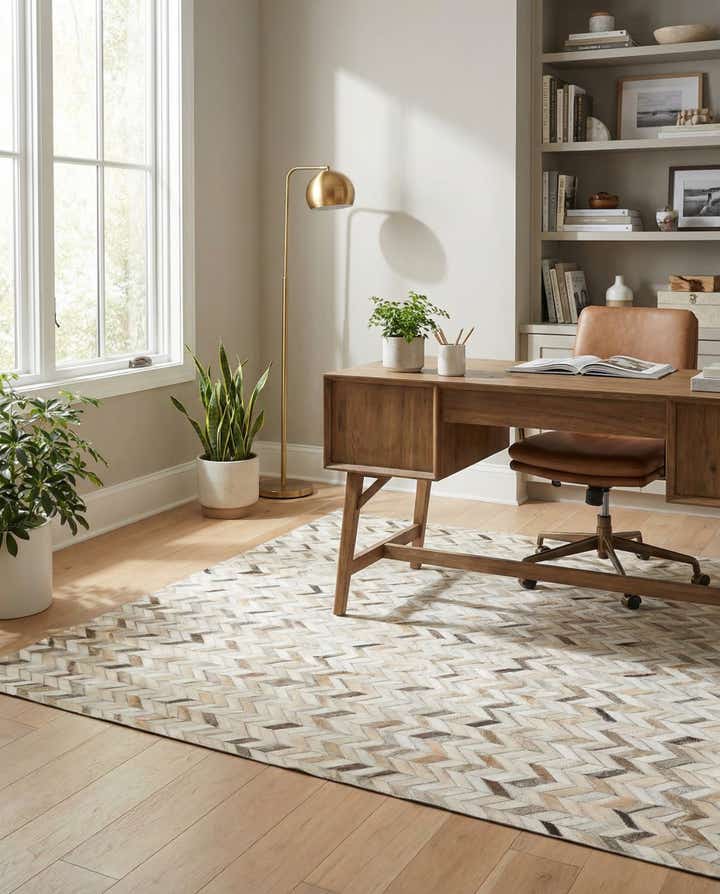 4' 8 x 6' 8 Cowhide Stocks Rug