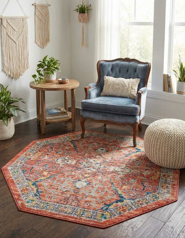 Brick Red Lola Octagon Rug