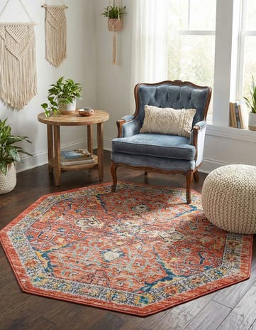 Brick Red Lola Octagon Rug