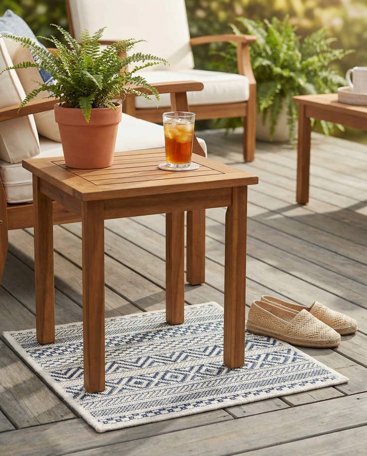 Detail image of 1' 4 x 1' 4 Easy-Clean Ribbon Indoor / Outdoor Sample Rug