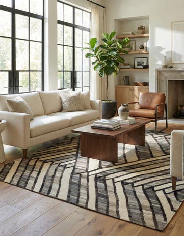 6' x 7' 7 Hand Woven Kilim Modern Wool Rug