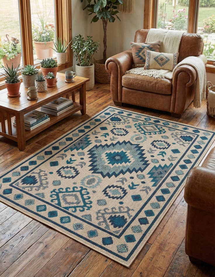Detail image of  4' x 6'  Washable Baja Indoor / Outdoor Rug