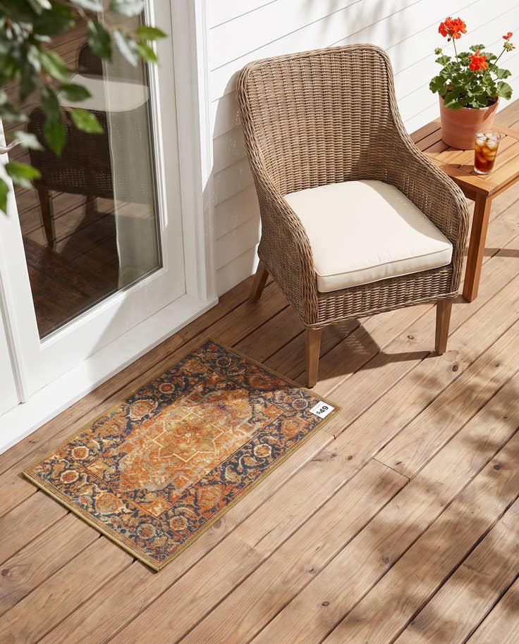 Detail image of 2' x 3' Easy-Clean Traditional Indoor / Outdoor Rug