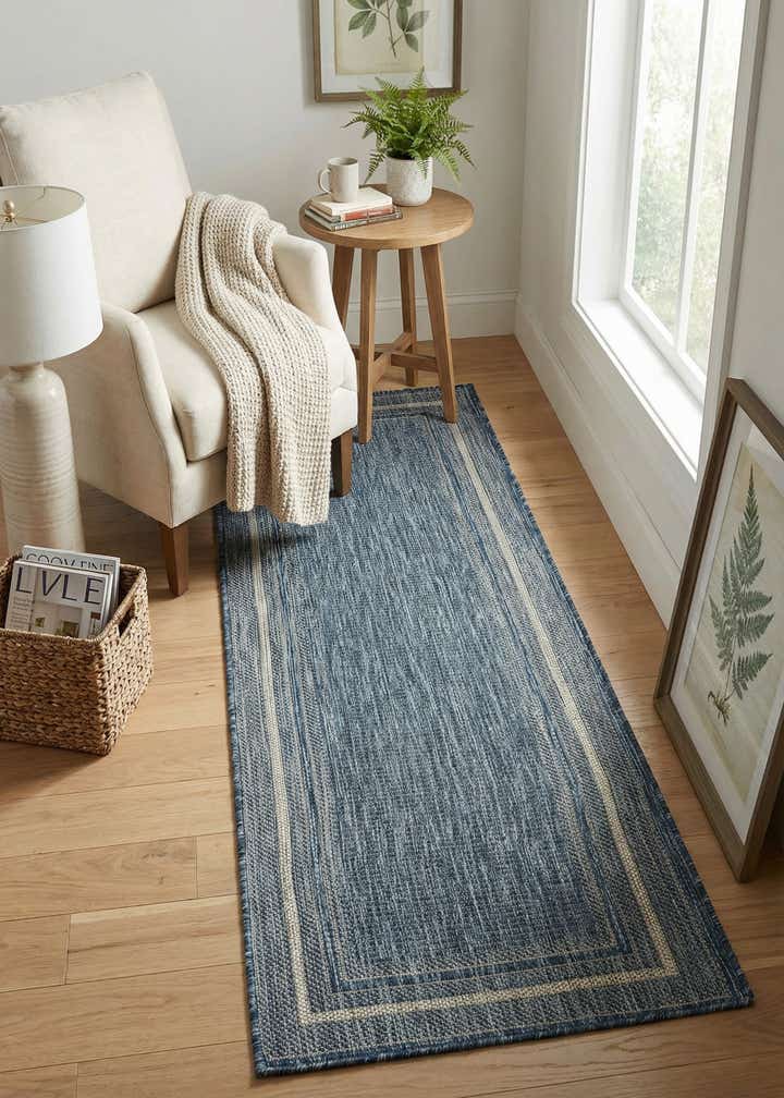 2' x 6' Easy-Clean Border Indoor / Outdoor Runner Rug