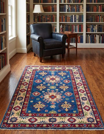 3' 4 x 5' 3 Hand Knotted Kazak Rug