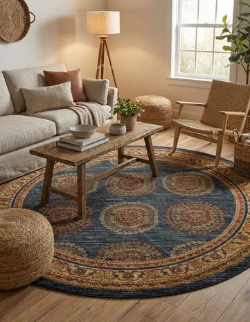 8' x 8' Kashkuli Gabbeh Round Rug