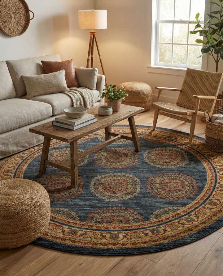 8' x 8' Kashkuli Gabbeh Round Rug