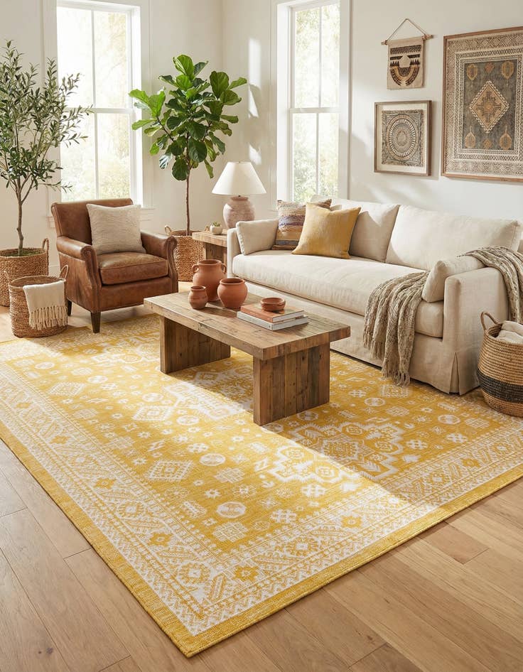 Detail image of 9' x 12'  Washable Aztec Indoor / Outdoor Rug