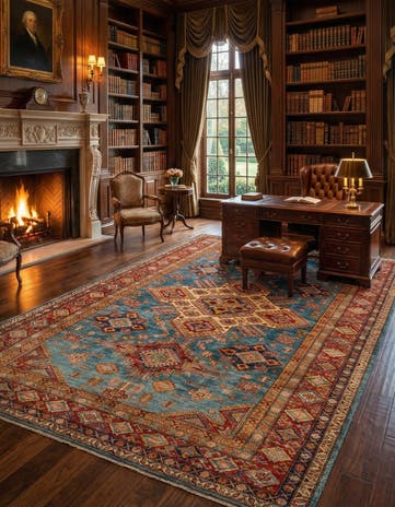 6' 11 x 10' 2 Kazak Wool Rug