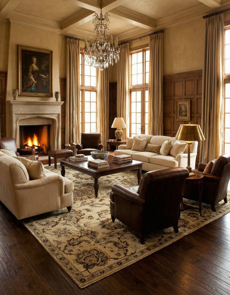 Detail image of 13' 7 x 14' 1  Hand Knotted Peshawar Ziegler Wool Square Rug